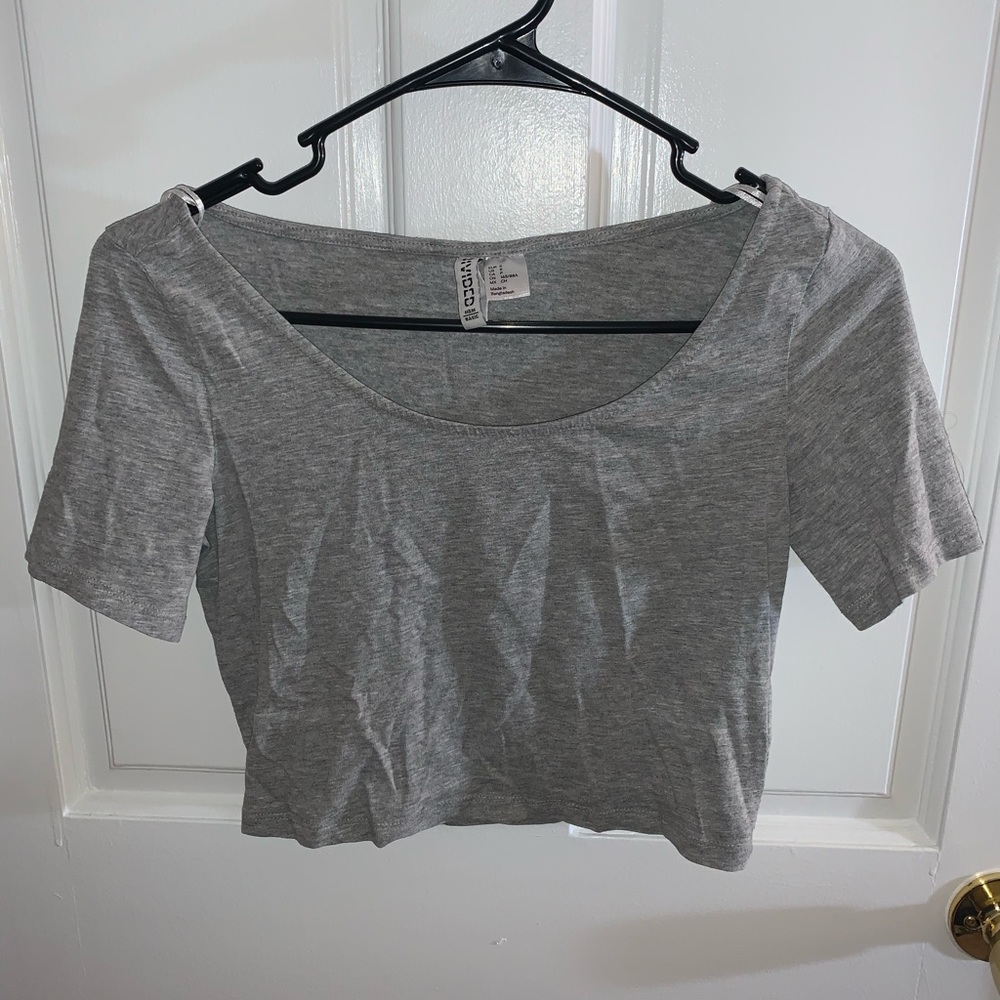 Gray cropped t shirt